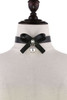 Ribbon Bow Bell Faux Leather Choker Necklace