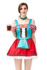Deluxe Bavarian Teal and Red Apron Beer Maid Oktoberfest Costume