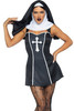 Plus Size XL Midnight Nun Satin Costume