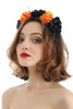 Yellow & Black Day of the Dead Flower Headband