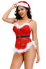 Christmas Santa Baby Plus Size Red Lace White Marabou Camisole Babydoll Plus Size