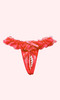 red crotchless thong with pearl.