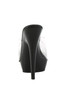 Pleaser USA Sultry-601 Clear Black Platform Stiletto Peep Toe Slide 6” High Heel Shoes