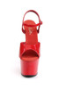 Pleaser USA Adore 709 Red Patent 7” Ankle Strap High Heel Stiletto Platform Peep Toe Sandals
