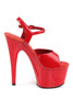 Pleaser USA Adore 709 Red Patent 7” Ankle Strap High Heel Stiletto Platform Peep Toe Sandals