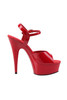 Pleaser USA Delight 609 Red Patent 6” Ankle Strap High Heel Stiletto Platform Peep Toe Sandals