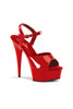 Pleaser USA Delight 609 Red Patent 6” Ankle Strap High Heel Stiletto Platform Peep Toe Sandals