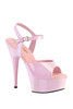 Pleaser USA Delight 609 Baby Pink Patent 6” Ankle Strap High Heel Stiletto Platform Peep Toe Sandals