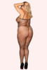 Allegra Plus Size Black Large Fishnet Full Body Stockings