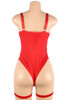 Willow Red Lace Mesh Garter Teddy Bodysuit