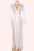 Angelica White Sheer Mesh Dressing Gown Long Robe