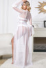 Angelica White Sheer Mesh Dressing Gown Long Robe