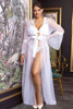 Angelica Plus Size White Sheer Mesh Dressing Gown Long Robe