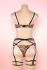 Safira Leopard Print Plus Size Lingerie Set with Garter