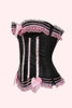 Sabine Black Pink Ruffle Can Can Vintage Corset Top