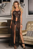 Sienna Black Lace Long Nightgown