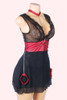 Domina Black Lace Red Vinyl Bondage Lingerie