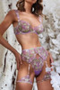 Violetta Lace Bra and Panty Garter Belt Set Lingerie