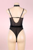 Lingerie Beatrice Black Mesh Chain Bodysuit Teddy with mesh panels