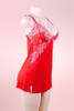 plus size red lingerie sleepwear modal night dress actual product picture on a mannequin quarter side view 