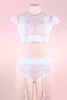 Athena White Sheer Top & High Waist Garter Panty Set
