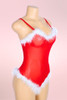 Tinsel Sexy Santa Red Mesh Plus Size Bodysuit