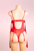 Selene Red Lace Bodysuit Garter Teddy Lingerie in lace   actual product picture on a mannequin backview 