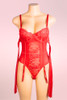 Selene Red Lace Plus Size Bodysuit