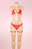 Candy Christmas Red Velvet Plus Size Bra and Panty Set