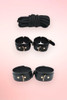 handcuffs and ankle cuffs with bondage rope