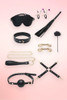  Black Gold Hardware 13 piece Faux Leather Bondage Kit for Beginners