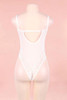 White Striped Teddy Bodysuit Lingerie  actual product picture on a mannequin backview 