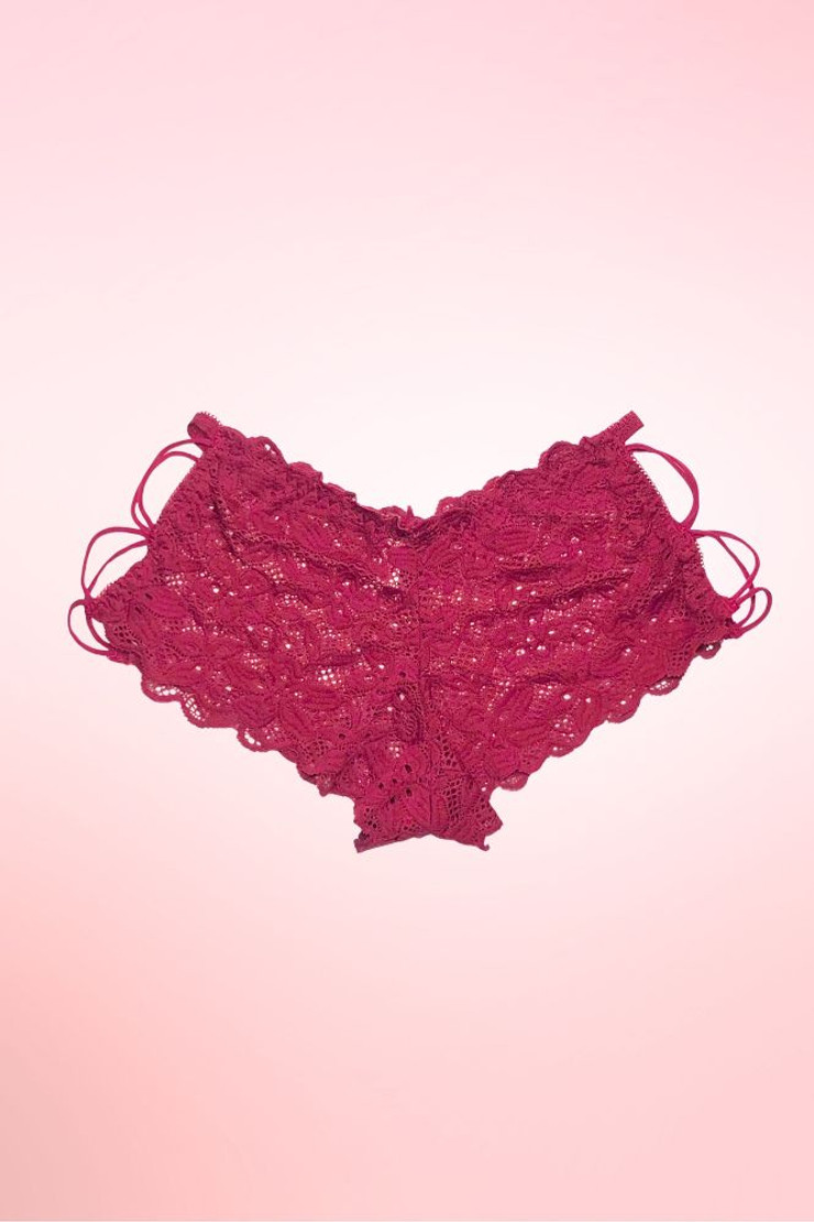 Lace Cheeky Panty with Cross Strappy Side