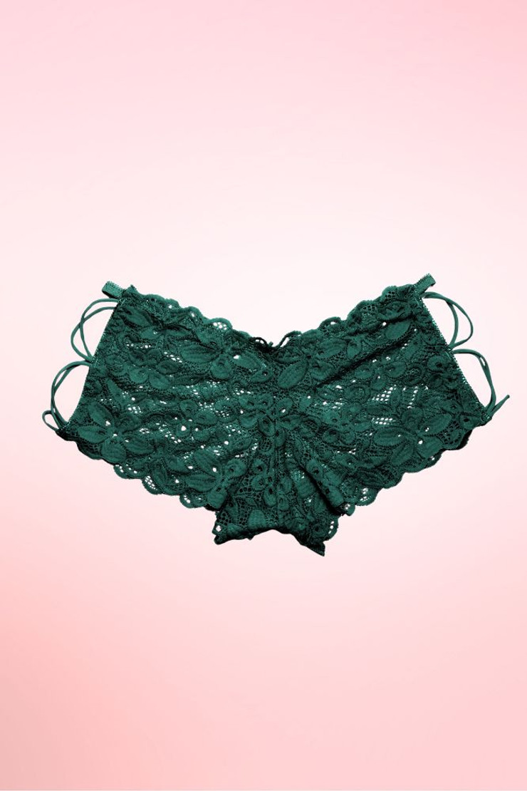Lace Cheeky Panty with Cross Strappy Side