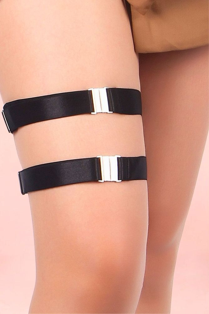 Black Elastic Thigh Garters