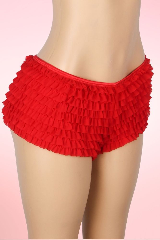 Red Retro Rumba Ruffle Boyshort Panty