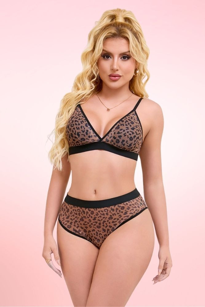Leopard Print Bra and panty set.