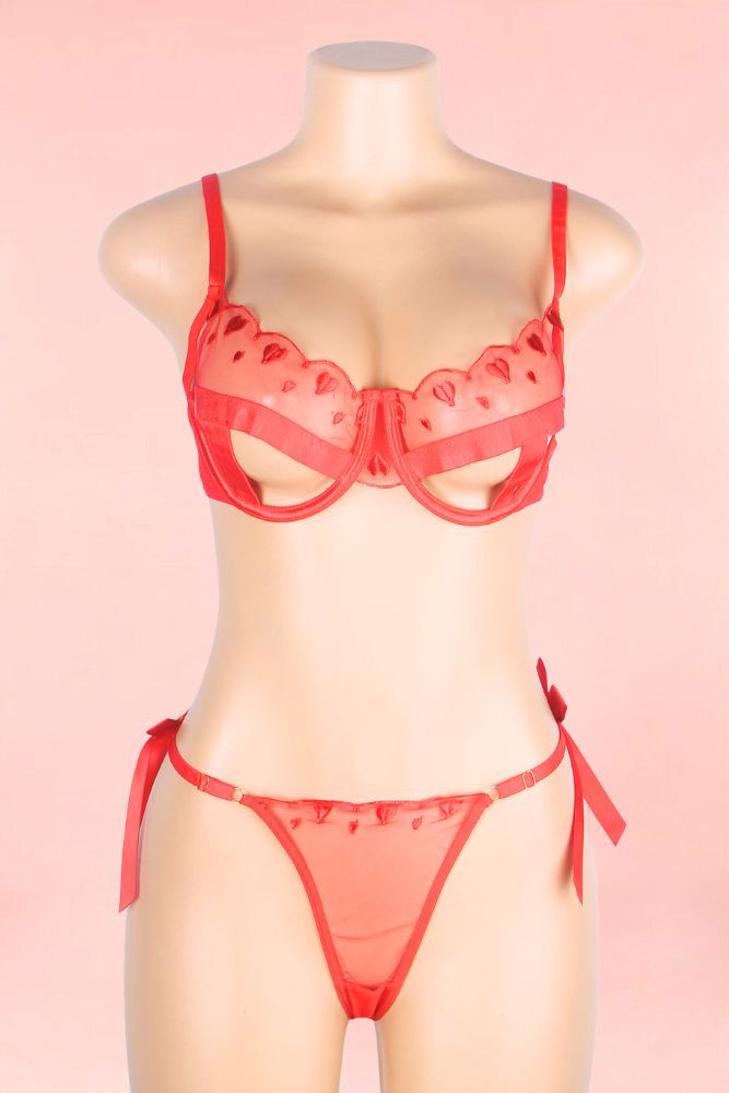 Plus Size red lingerie set.