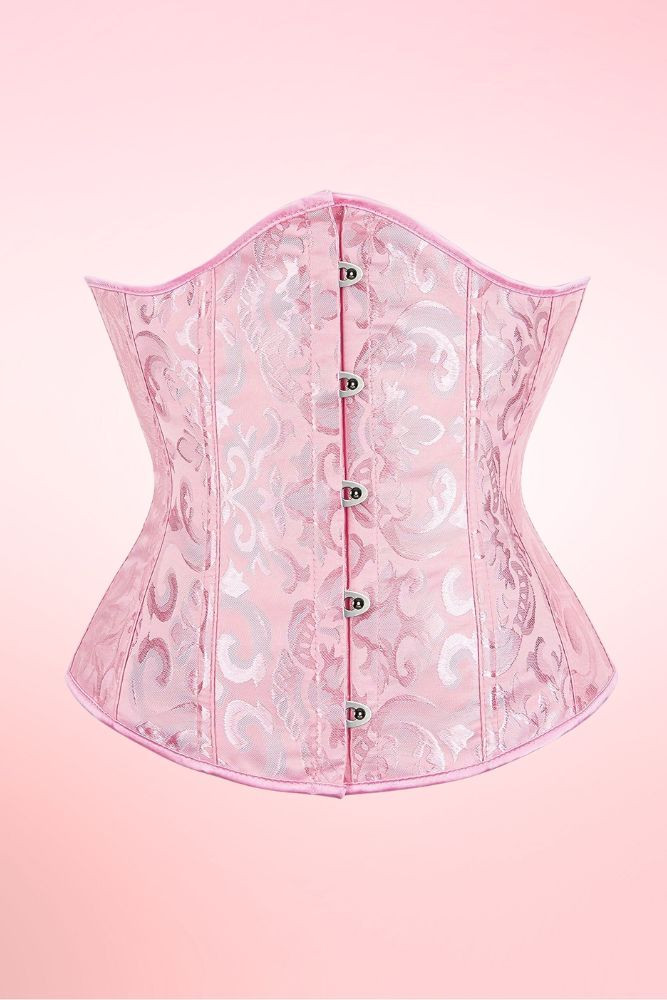 pink brocade waist corset.
