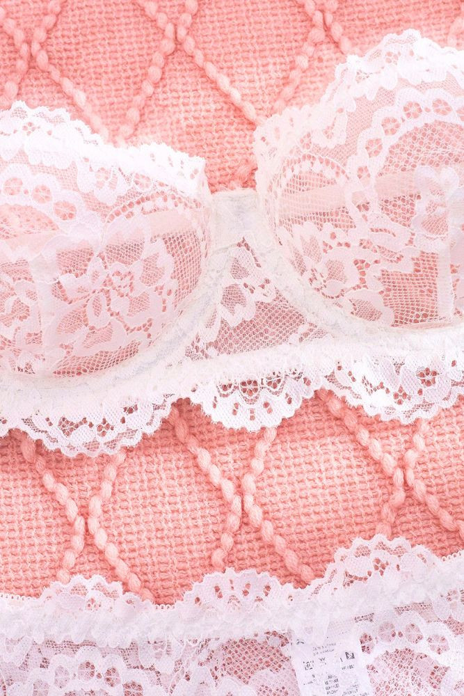 Tia White Lace strapless Bra and Panty Lingerie Set