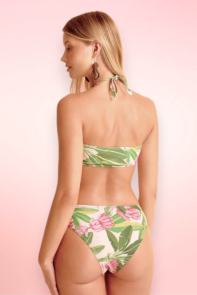 Zamboanguita Green Bandeau Two Piece Swimsuit - L