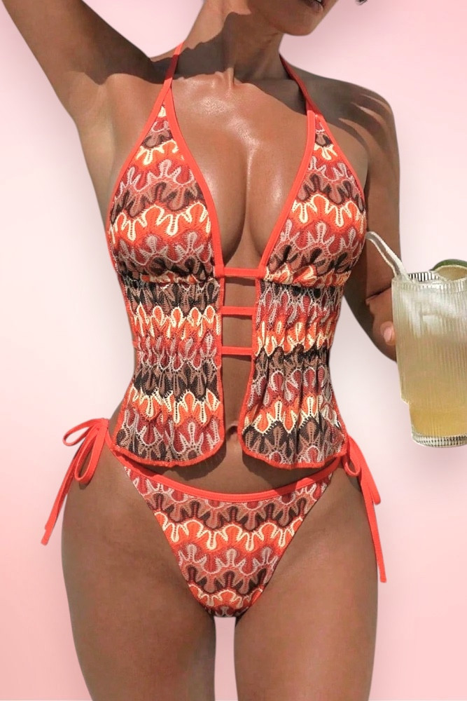 Moana Orange Tankini Two Piece Swimsuit