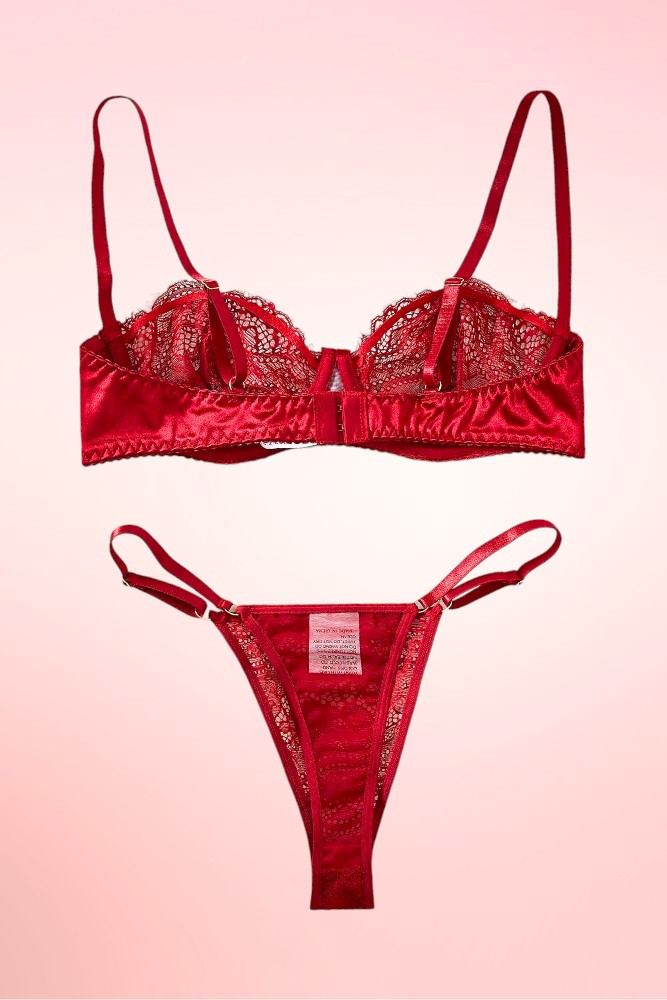 Lulu Red Lace Bra and Panty Set