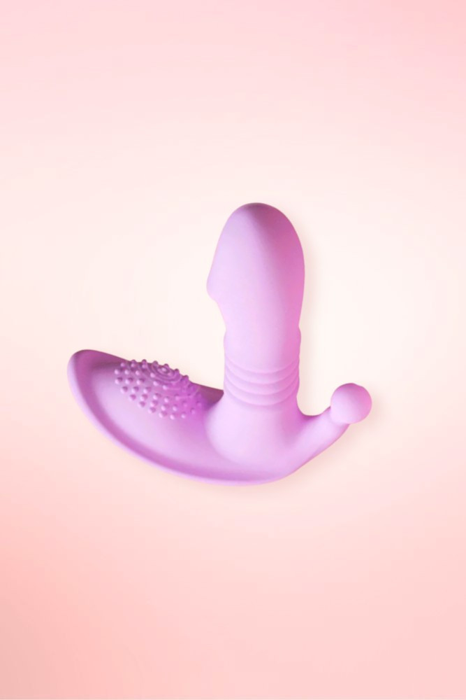 Thrusting Wearable Panty Vibrator with Remote Control.