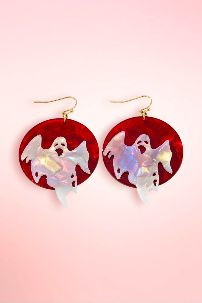 Holograph Ghost Acrylic Earrings