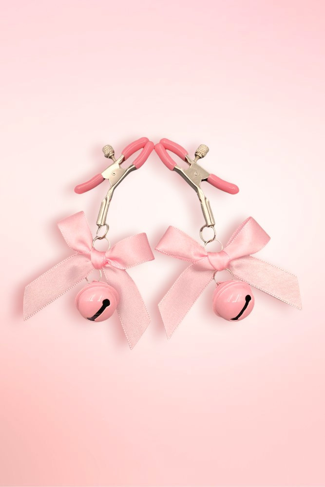 Sakura Pink Bell Bow Nipple Clamps