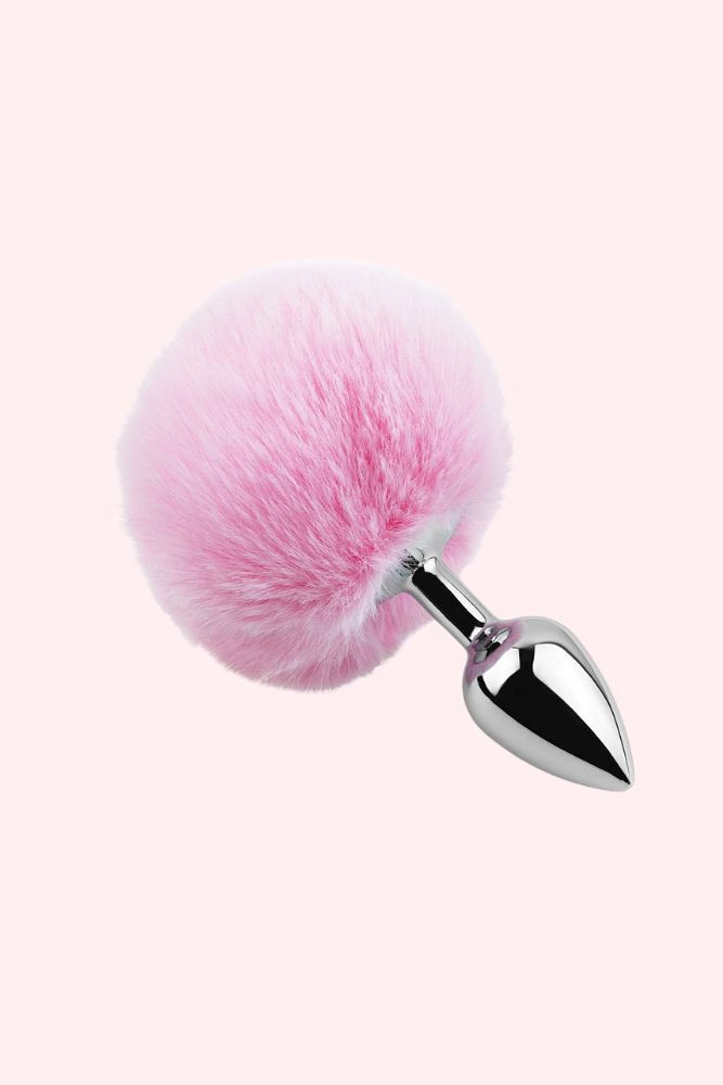 Pink Bunny Tail Butt Plug Anal