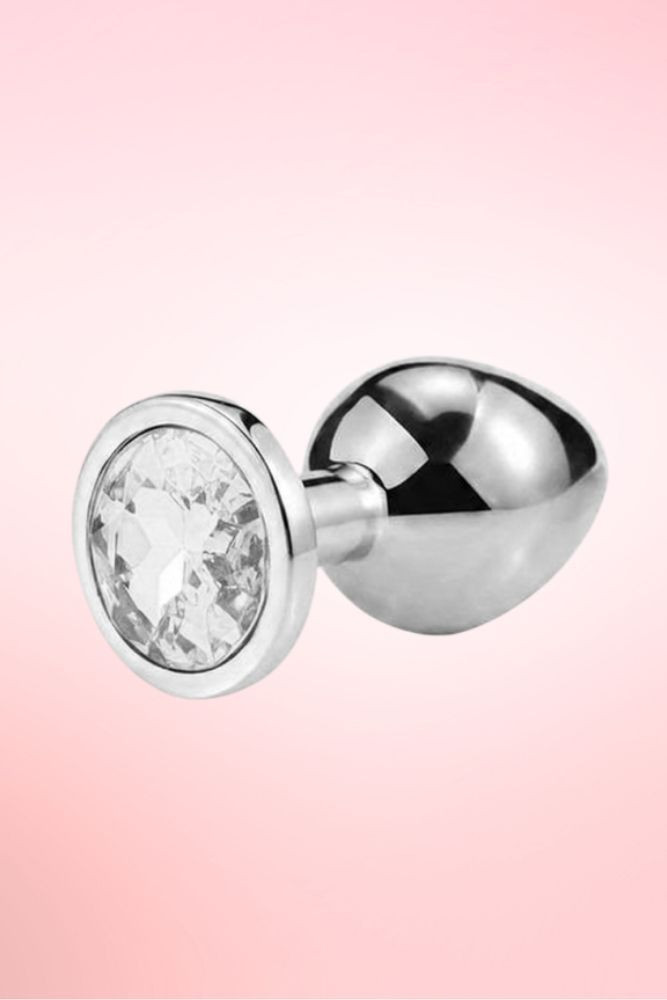 Stainless Steel Metal Jeweled Anal Butt Plug 