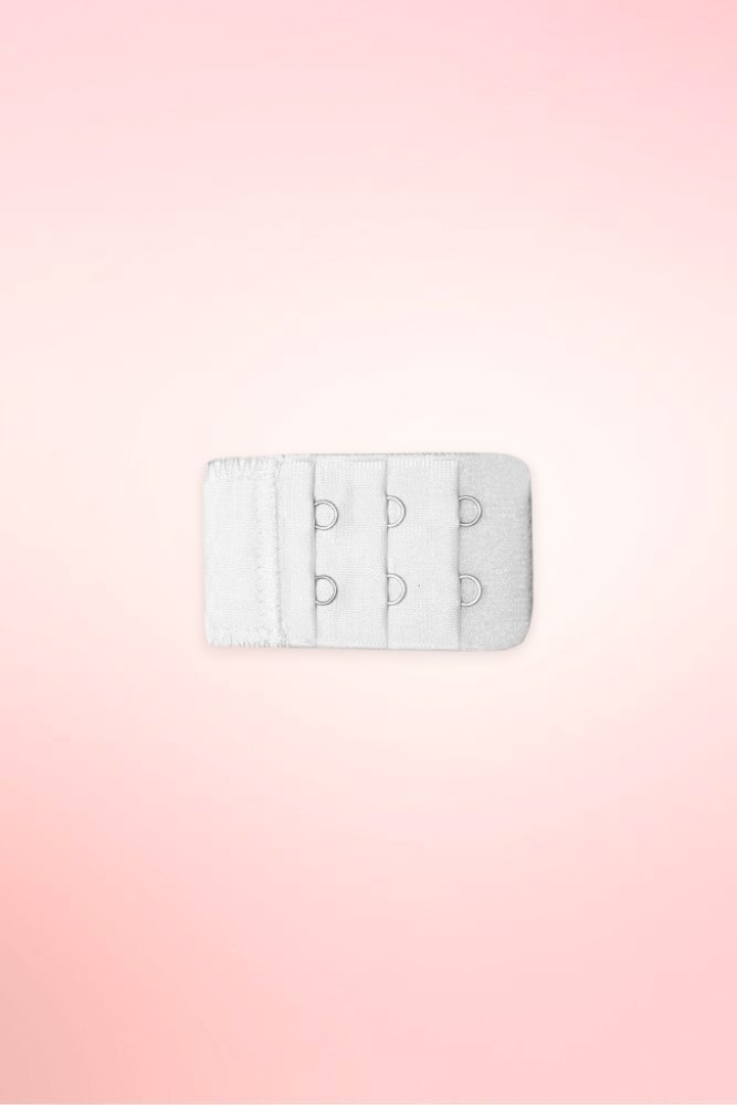 White 2 hook bra extender.