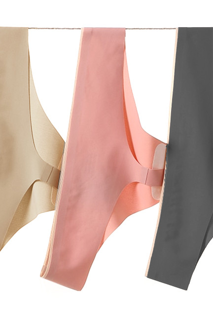 Seamless Laser Cut  Moisture Wicking Lined Barely There Thong 